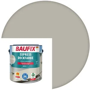 BAUFIX 2in1 Express Deckfarbe hellgrau - Lacke, 2in1 Deckfarbe für Innen und Außen, schnell trocknend und witterungsbeständig für langanhaltenden Schutz