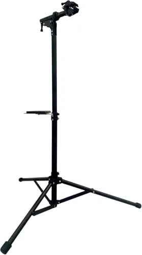 VELOJA® Fahrrad Montageständer Ebike Profi Reparaturständer bis 50 Kg Tragkraft aus Aluminium für Fahrräder Mountainbikes E-Bike Fahrradmontageständer 360° drehbar Fahrradständer (Schwarz)