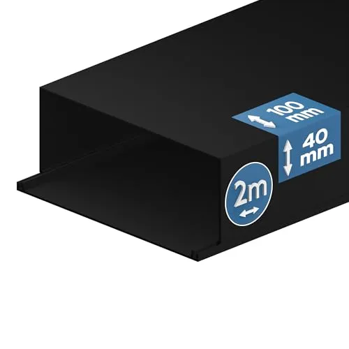 EDO Kabelkanal 100x40 mm Dunkelanthrazit – 2 m Kabelschacht mit Klappdeckel