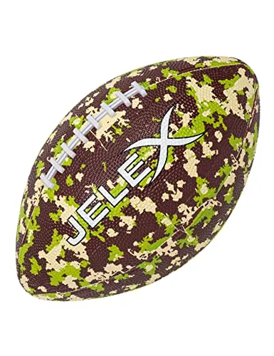 JELEX Touchdown American Football aus Gummi, mit klassischer Naht und hervorragender Sprung- und Flugeigenschaft, optimale Handlichkeit mit gutem Grip. Gewicht: 400 g (Camouflage Green)