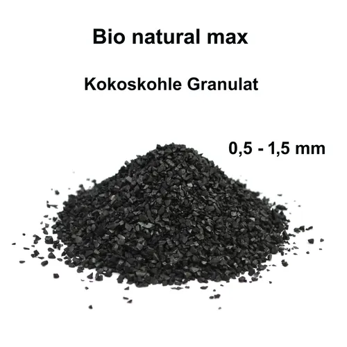 Bio natural max,Aquarium Kokos-Kohle,Kokosnuss-Kohle,Filtermittel150g (ca.250ml)