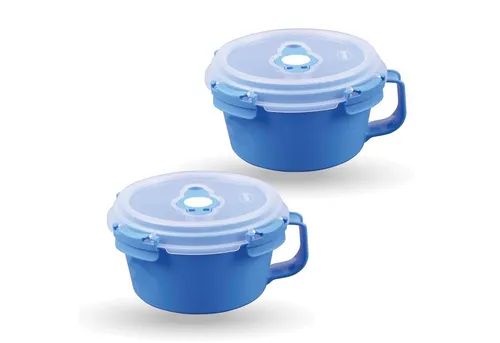 Tontarelli Frischhaltedose Frühstücksschale 0,85 L, Kunststoff, (2-tlg), Vorratsdose für Lebensmittel - Aufbewahrungsbox luftdicht - Meal Prep