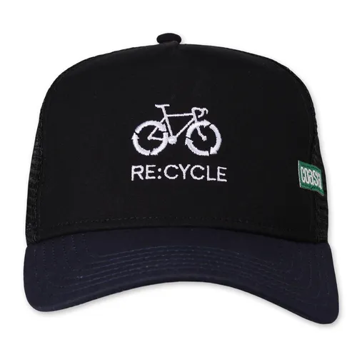 Coastal HFT Trucker Cap Re:Cycle Black - Atmungsaktive Snapback Kappe - Hüte & Mützen, atmungsaktive und verstellbare Trucker Cap aus 60% Baumwolle und 40% Polyester, ideal für Freizeit und warme Tage.