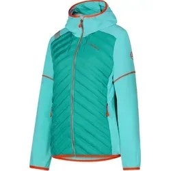 LA SPORTIVA Koro Jkt W - Ultraleichte Laufjacke für Trailrunning - Laufbekleidung: Ultraleichte Softshelljacke mit Primaloft® Thermoplume-Isolierung, ideal für kühle Tage und hohe Bewegungsfreiheit.