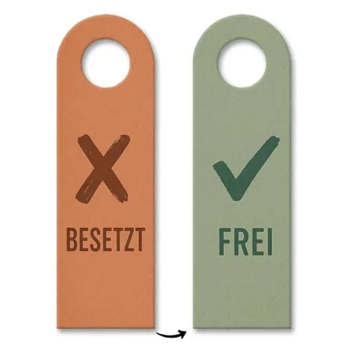 Frei besetzt Türhänger 3er Set mit Kreuz und Haken Lustiger Spruch für Büro und Hotel