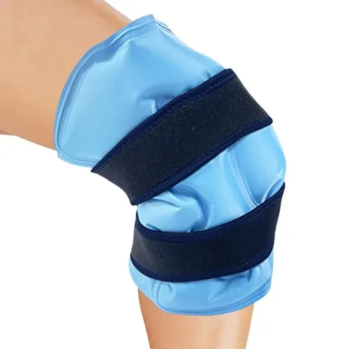 MeoZynxadril Wiederverwendbar Kühlmanschette, Kühlmanschette Knie, Kühlbandage Knie, Kalt Warm Kompresse, Kühlkissen Knie, für Knieersatzoperationen, Verletzungen, Schwellung, Arthritis, Blau
