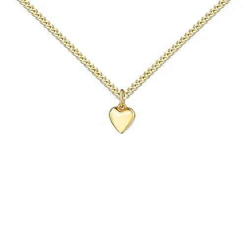 JEVELION Herz-Anhänger aus 585 Gold für Damen - Eleganter Herz-Anhänger aus 585 Gold, symbolisiert Liebe und Lebensfreude. Inklusive vergoldeter 925 Silberkette (50 cm) - perfektes Geschenk für besondere Anlässe.