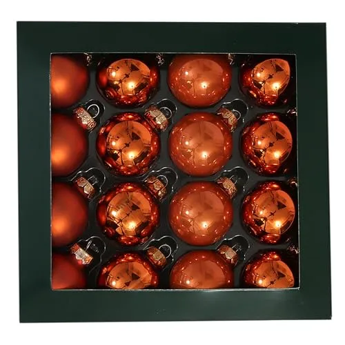 Kleine Baumkugeln aus Glas Ø 2 cm/2,5 cm/3 cm in orange von Annastore