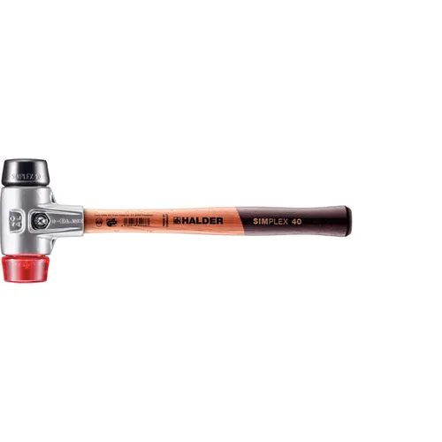 HALDER SIMPLEX-Schonhammer 3126.040 - Geräuscharm und vielseitig - Hämmer, ideal für präzises Arbeiten mit geräuscharmen Gummischlägen und robustem Plastikaufsatz, perfekt für empfindliche Oberflächen.