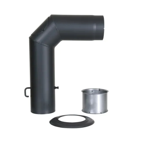 Kamino Flam Ofenrohr Winkelrohr-Set Senotherm® 150 mm schwarz - Aschesauger Zubehör: Hochwertiges Winkelrohr-Set aus Senotherm®-beschichtetem Stahl, ideal für effiziente Kamininstallationen und optimale Abgashandhabung.