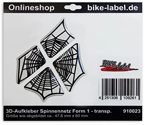 BIKE-label Aufkleber 3D Spinnennetz Deko Sticker für Motorrad Helm Auto Aufkleber 910023