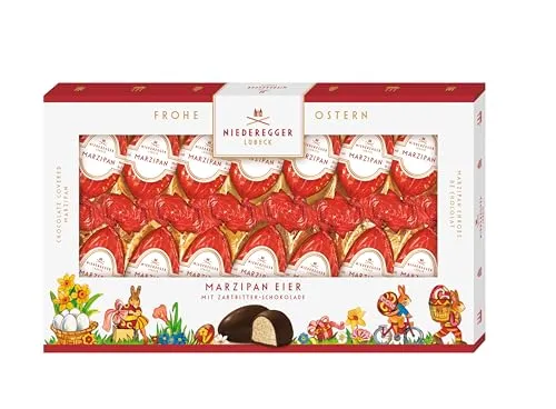 Niederegger | Marzipan Eier | 1x 175g | Marzipan Eier, umhüllt von Zartbitter-Schokolade | Ostereier | Ostergeschenk