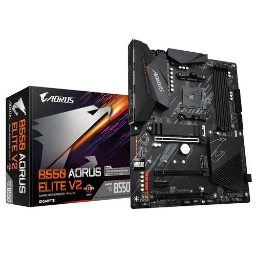 GIGABYTE B550 AORUS Elite V2 - Hochleistungs-Motherboard für AMD Ryzen, 128 GB Speicher, ideal für Gaming und professionelle Anwendungen