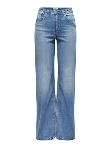 ONLY Female Jeans ONLJUICY-WAUW mit weitem Bein - Moderne Jeans mit hohem Taillenschnitt und weitem Beinschnitt für einen lässigen Look, ideal für jeden Anlass.