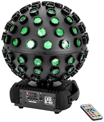 Eurolite LED B40 HCL Beam Effect - B-Stock - Licht-Effekte, LED-Strahleneffekt mit RGBWA+UV-Farbmischung, inkl. Fernbedienung und 8 integrierten Showprogrammen für beeindruckende Lichtshows.