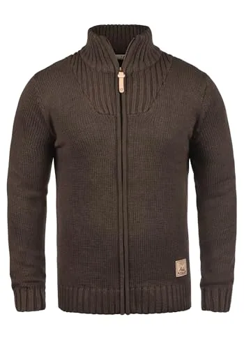 !Solid SDPoul Herren Strickjacke Cardigan - Grobstrick Pullover mit Stehkragen - Strickjacke für Herren, aus nachhaltiger Baumwollmischung, bietet hohen Tragekomfort und vielseitige Kombinationsmöglichkeiten für Freizeit und Büro.