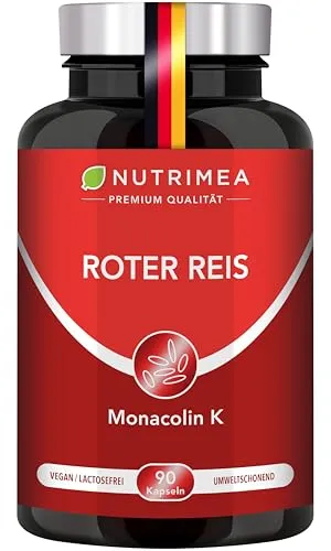 ROTER REIS mit Monakolin K + Coenzym Q10 | 3-Monatsvorrat | Magensaftresistente Kapseln 100% VEGAN | Rote Reishefe Monascus purpureus