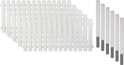 Lightline Vorgartenzaun Set aus hochwertigem Kunststoff - Gartenzäune aus langlebigem PVC, 5 Elemente (9,54 m), 80 cm hoch, wartungsarm und einfach zu reinigen - ideal für einen stilvollen Vorgarten.