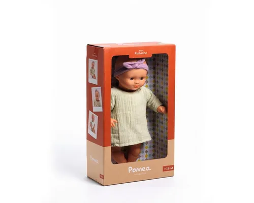 DJECO Babypuppe POMEA Pistache 32 cm - Babypuppe für kreative Rollenspiele, ideal für Kinder ab 18 Monaten, weich und kuschelig für stundenlangen Spielspaß.
