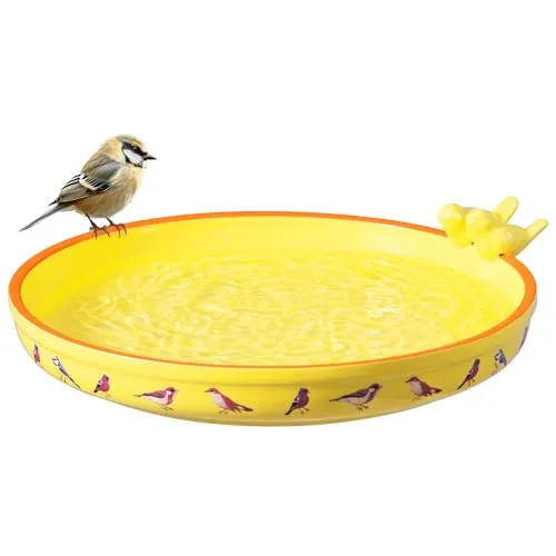 Vogeltränke Keramik groß - frostsichere Trinkschale für Vögel - Vogelfuttersäulen & -häuschen, stabile Keramik mit frostsicherem Design, ideal für ganzjährige Vogeltränken im Garten.