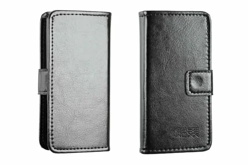 caseroxx Bookstyle Handytasche für Nokia 105 2G (2023) / 106 2G (2023) in schwarz – Klapphülle mit Kreditkartenfächern, Magnetverschluss, Standfunktion & Rundumschutz für Display und Gehäuse