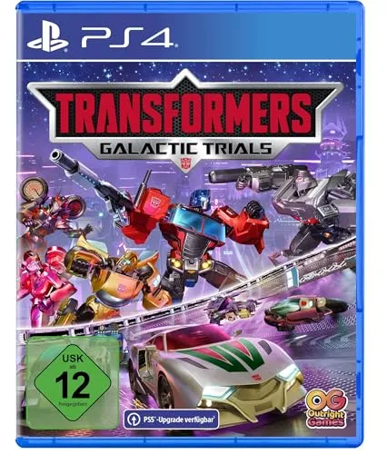 Transformers Galactic Trials für PS4 - Spiele für PlayStation 4, wähle deine Seite als Autobot oder Decepticon und kämpfe in rasanten Rennen und Kämpfen auf 10 actiongeladenen Strecken.