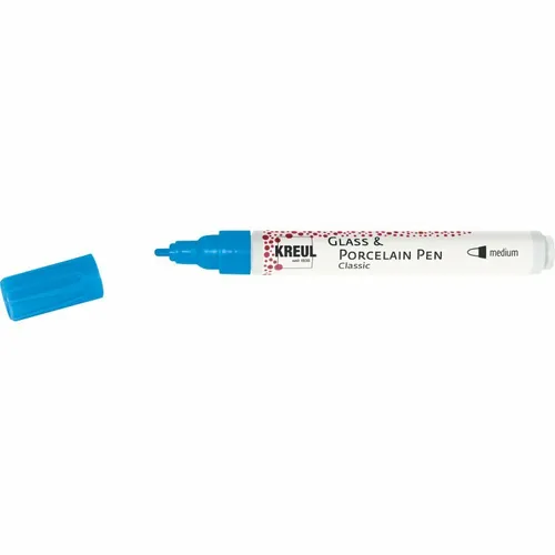 KREUL 16406 - Glass Porcelain Pen Classic medium, hellblau