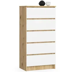 Raumhirsch Furniture Kommode Eiche Artisan, Weiß