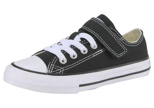Converse CHUCK TAYLOR ALL STAR 1V EASY-ON Ox Sneaker - Babyschuhe mit Klettverschluss, ideal für einfaches An- und Ausziehen, sportliches Design in Schwarz, perfekt für kleine Abenteurer.