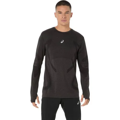 ASICS Road Seamless Laufshirt Herren - Schwarz, Größe S - Laufbekleidung mit nahtloser Konstruktion für reibungsfreien Komfort, ideal für kühle Tage. Atmungsaktiv und temperaturregulierend, perfekt für lange Laufeinheiten.