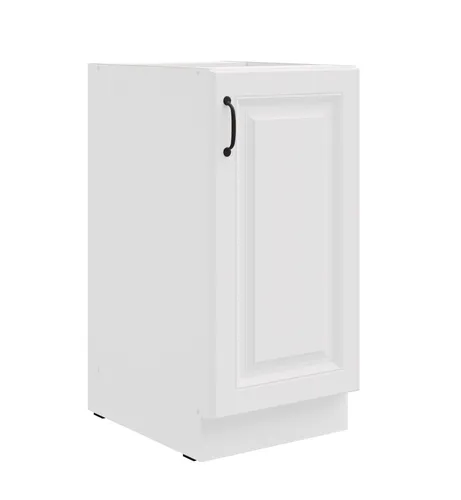 Unterschrank 40 cm Stilo Weiß - Küchenschränke mit 1 Tür und 1 Regalfach, ideal für platzsparende Küchenlösungen im Landhausstil.