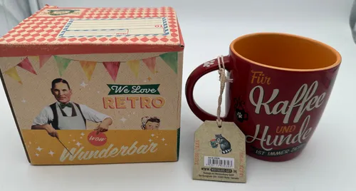 Nostalgic-Art - Kaffeebecher Kaffeepott Tasse Keramik Groß - Kaffee & Hunde