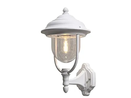 LED Außenwandlaterne im Landhausstil, Höhe 46cm - Elegante LED Außenlaterne im Landhausstil, ideal für Terrasse und Balkon. Schafft nostalgische Akzente im Außenbereich mit energiesparender E27 Filament LED.