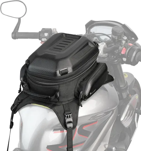 Motorrad Tankrucksack Hartschale wasserdicht, erweiterbar 15-18L