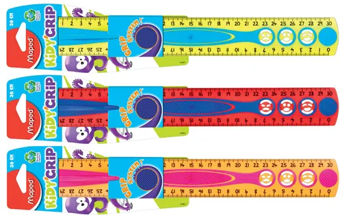 Maped Flachlineal Kidy Grip 300 mm aus Kunststoff zufällige Farbe (1 Stück)