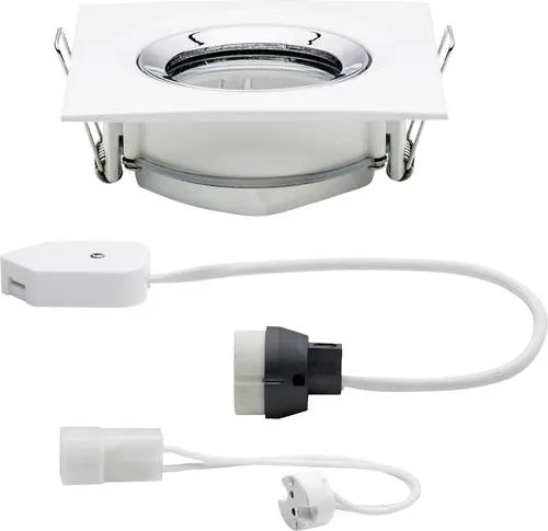 Paulmann Nova Bad-Einbauleuchte Halogen GU10, GU5.3 35W IP65 Weiß (matt), Chrom