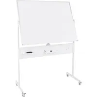 COSTWAY Doppelseitiges mobiles Whiteboard 120 x 90 cm - Präsentation: Magnetische, trocken abwischbare Tafel mit 360° drehbarem Design, ideal für Büro und Klassenzimmer, inklusive Zubehörset für sofortigen Einsatz.