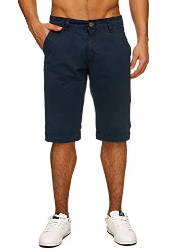 EGOMAXX Shorts Kurze Sommer Chino Hose Freizeit Bermuda Jeans Shorts, Farben:Dunkelblau, Größe:29W