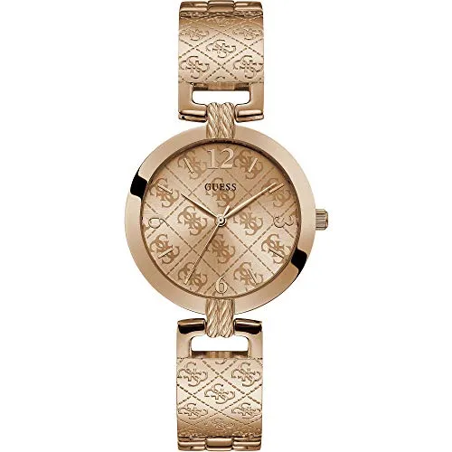 Guess Dress Luxe Armbanduhr - Damen Armbanduhr im luxuriösen Roségold-Design, ausgestattet mit Quarzwerk und 2 Jahren Herstellergarantie. Ideal für stilbewusste Frauen.