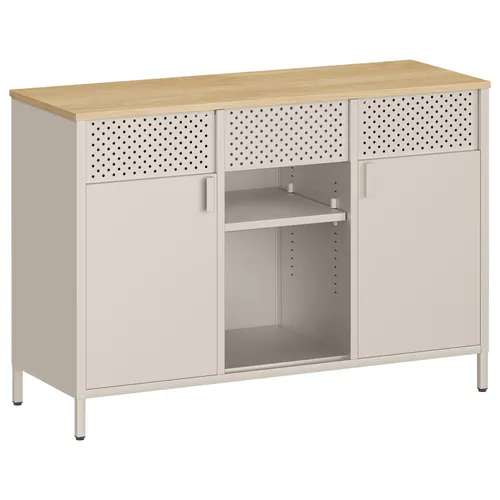 SONGMICS Aufbewahrungsschrank, Metallschrank, Schrank mit Doppeltür, Sideboard