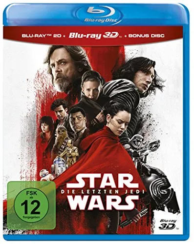 Star Wars: Episode VIII - Die letzten Jedi | Blu-ray 3D + 2D - Science-Fiction-Actionfilm von Rian Johnson, beeindruckende 3D- und 2D-Formate für ein fesselndes Seherlebnis, ideal für Star Wars-Fans.