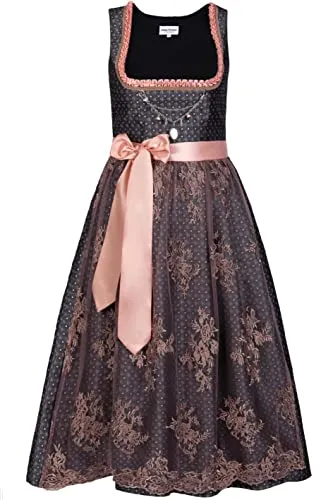 Edelnice Trachtenmode Langes Dirndl Beatrice in grau von Edelnice Trachtenmode