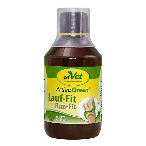 cdVet Naturprodukte ArthroGreen Lauf-Fit 250ml - Nahrungsergänzung für Pferde, Hunde und Katzen - Vielfältige Unterstützung für Gelenke: Das Ergänzungsfuttermittel fördert die Beweglichkeit und das Wohlbefinden von Tieren aller Größen mit hochwertigen Kräutern und ätherischen Ölen. Ideal für die tägliche Fütterung.