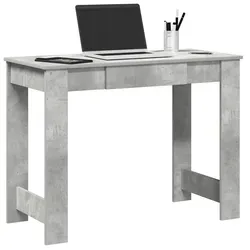 vidaXL Schreibtisch Betongrau 100x45x75 cm - Kinderschreibtische mit geräumiger Tischplatte aus langlebigem Holzwerkstoff, ideal für Studium und Arbeit, sorgt für Ordnung und Stil im Raum.