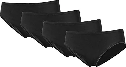 Speidel Damen-Slip 4er-Pack Feinripp schwarz Größe 48