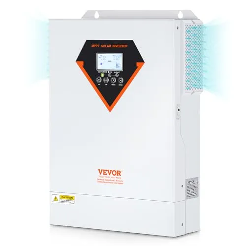 VEVOR 2-in-1-Hybrid Solar Wechselrichter 5500W - Wechselrichter & Inverter mit reiner Sinuswelle, ideal für nachhaltige Energieversorgung mit 100A MPPT und 5500W Leistung für effiziente Nutzung von Solarenergie.