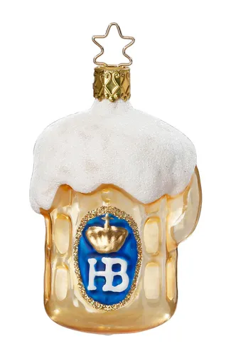 Christbaumschmuck Bierkrug HB 8,5cm Bier Geschenk Weihnachtsbaum Kugel Anhänger