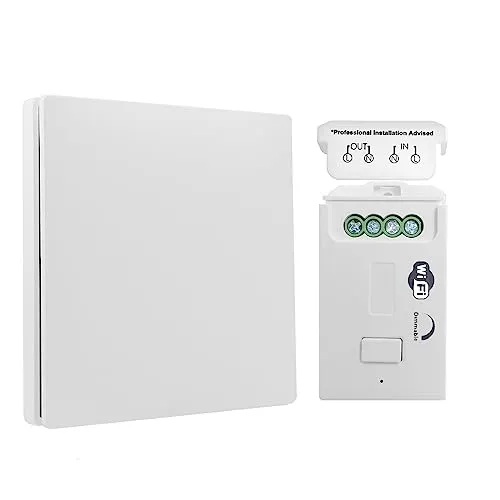 Wireless Lichtschalter Kit, Wifi Smart Wireless Dimmschalter, Keine Verkabelung Wasserdicht Kinetic Switch Fernbedienung, Kompatibel mit Alexa und Google Assistant, Sprachsteuerung