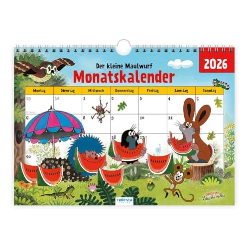 TRÖTSCH - Der kleine Maulwurf Monatsterminer Monatskalender 2026: Monatskalender Planer Bürokalender Terminer