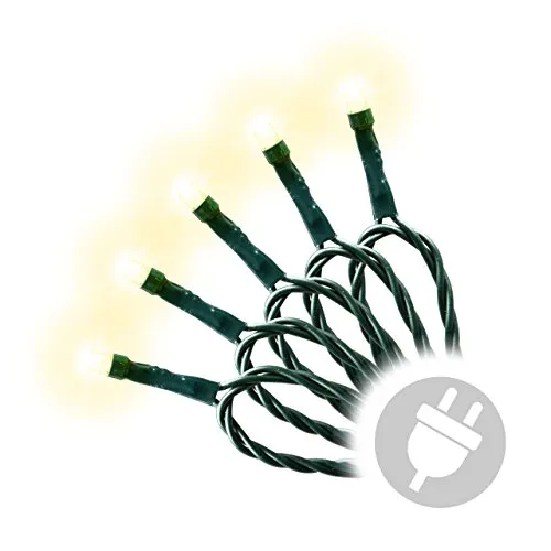 LED Lichterkette 50er warmweiß-grün ein Strang innen BI11583